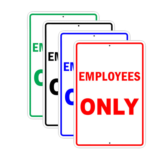 Employees Only Parking Notice Reserved Aluminum Metal Sign