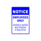 Notice Employees Only Vendors & Visitors Must Register At Main Office Aluminum Metal Sign