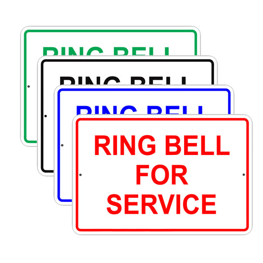 Ring Bell for Service Office School Aluminum Metal Sign