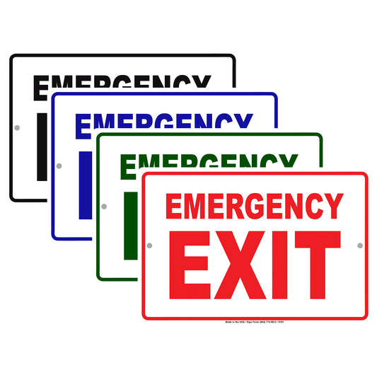 Emergency Exit Parking Lot Gate Do Not Block Aluminum Metal Sign