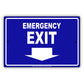 Emergency Exit With Down Arrow Do Not Block Aluminum Metal Sign