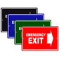 Emergency Exit With Right Arrow Do Not Block Aluminum Metal Sign