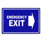 Emergency Exit With Right Arrow Do Not Block Aluminum Metal Sign