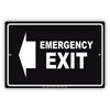 Emergency Exit With Left Arrow Do Not Block Aluminum Metal Sign