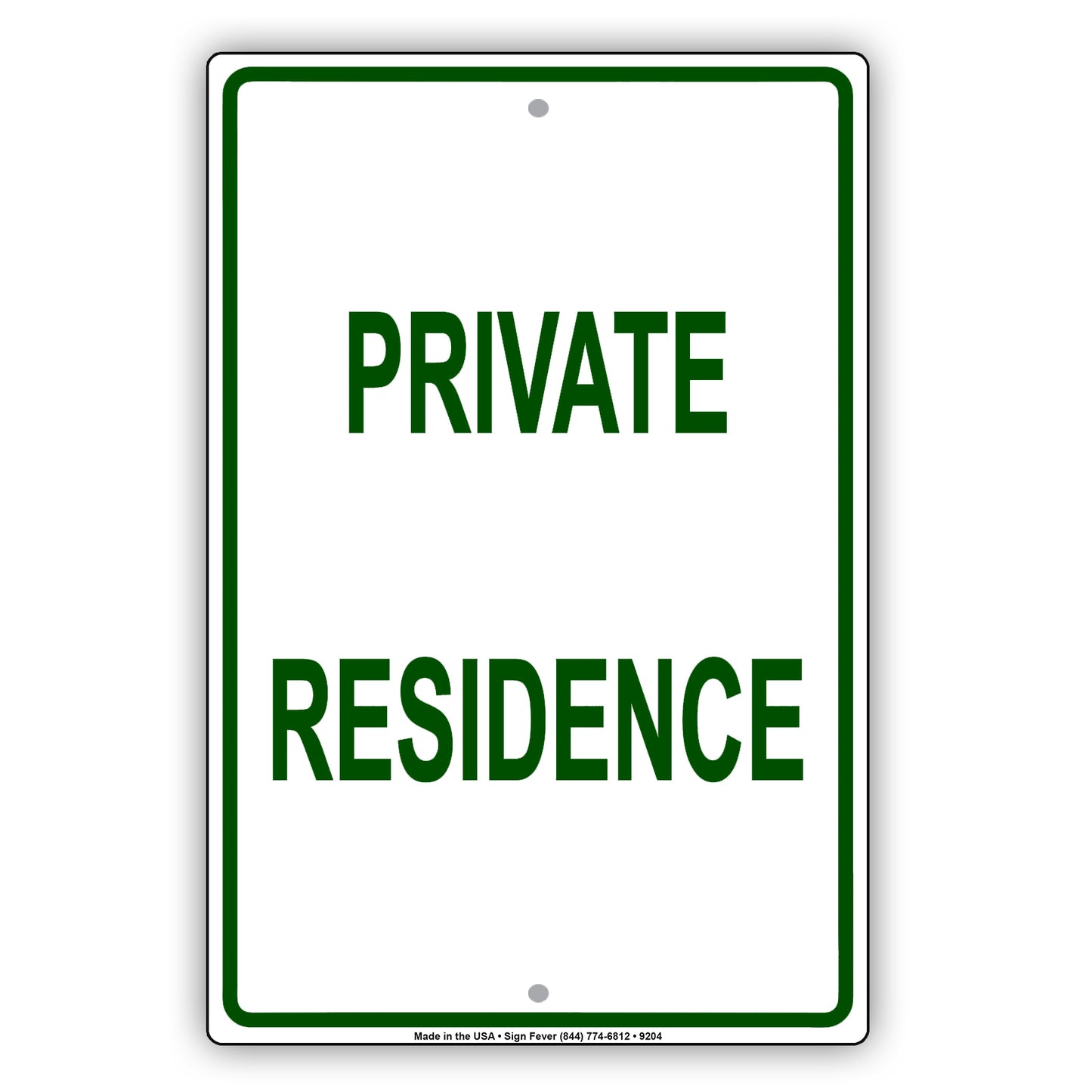 Private Residence House Home Aluminum Metal Sign Plate