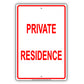 Private Residence House Home Aluminum Metal Sign Plate