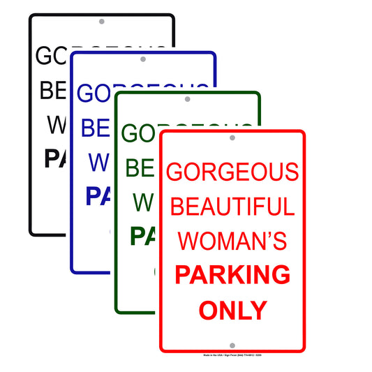 Gorgeous Beautiful Womans Parking Only Aluminum Metal Sign Plate