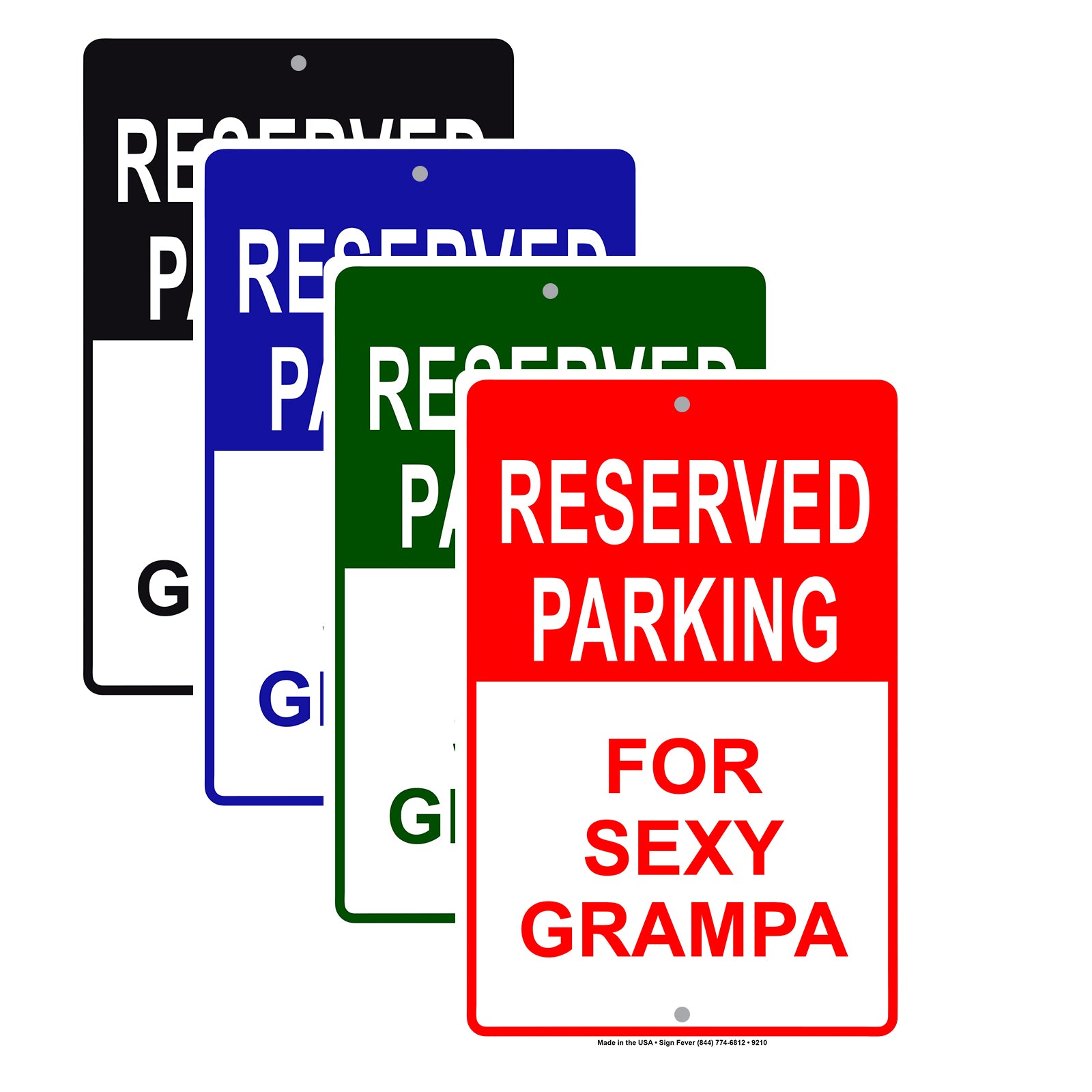 Reserved Parking for Sexy Grampa Funny Aluminum Metal Sign Plate