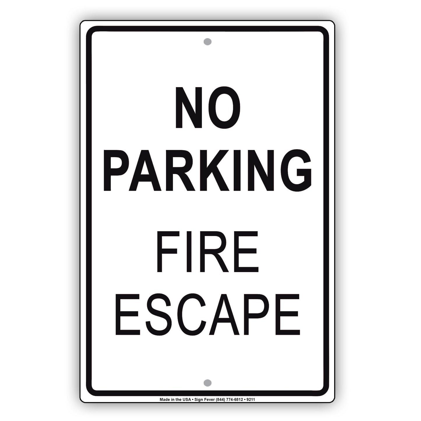 No Parking Fire Escape Safety Aluminum Metal Sign Plate