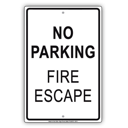 No Parking Fire Escape Safety Aluminum Metal Sign Plate