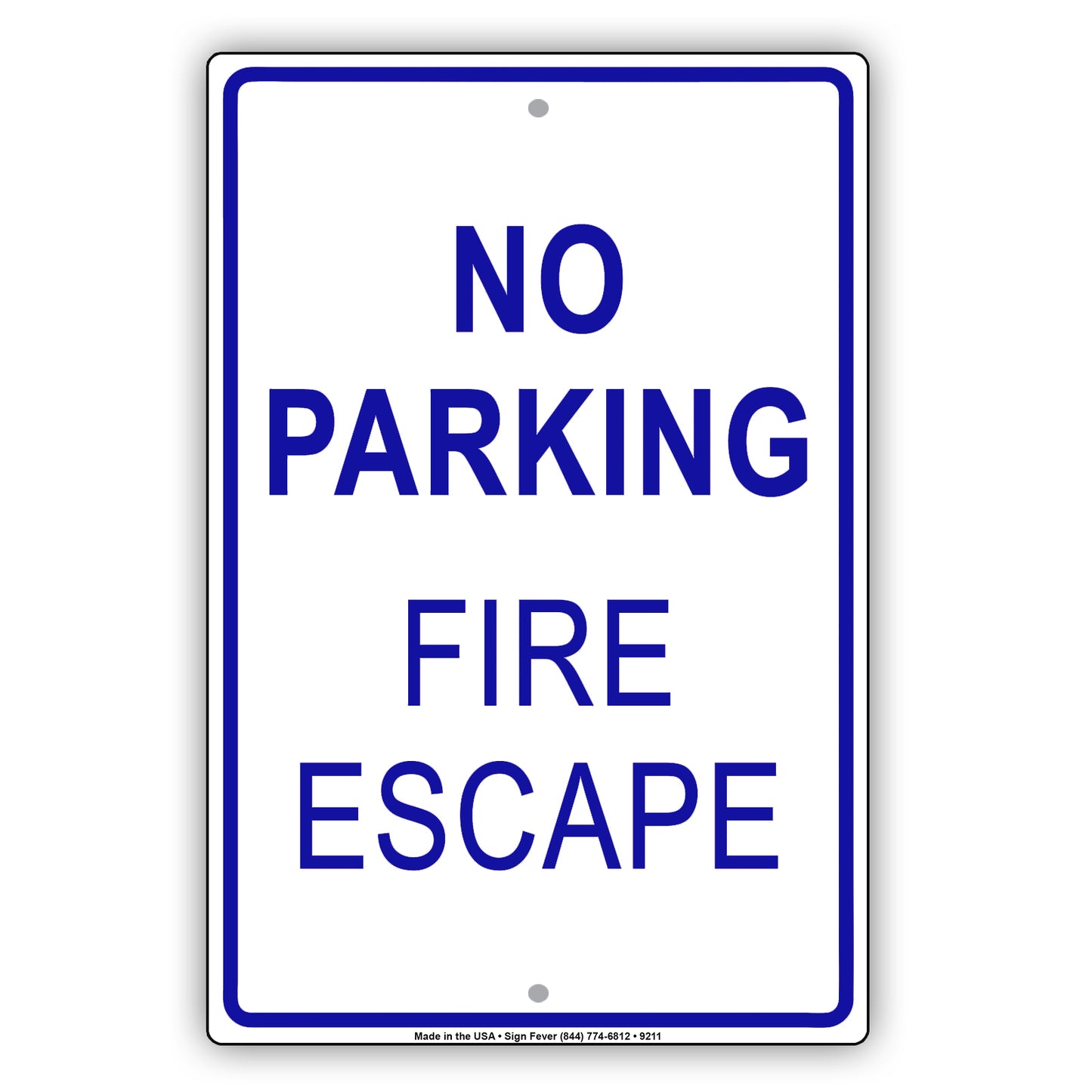 No Parking Fire Escape Safety Aluminum Metal Sign Plate