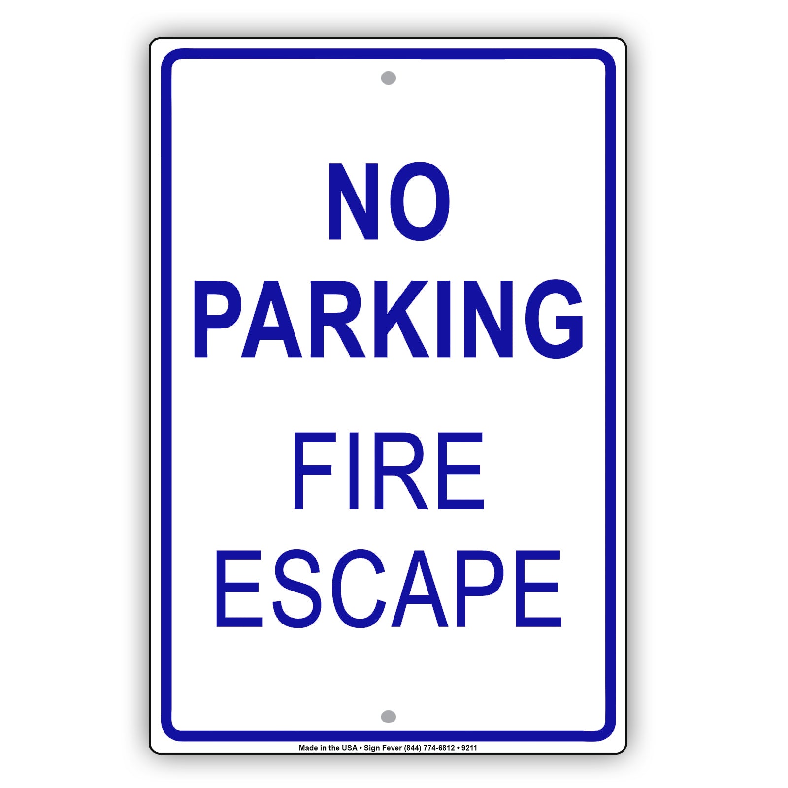 No Parking Fire Escape Safety Aluminum Metal Sign Plate