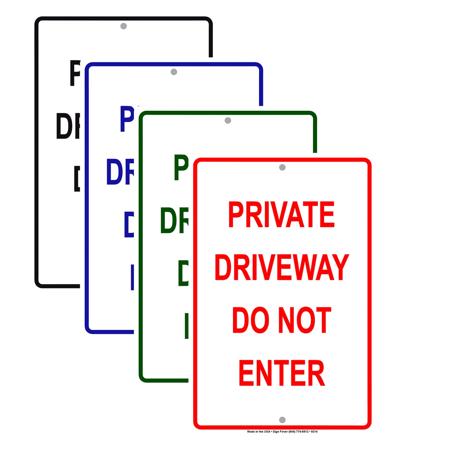 Private Driveway Do Not Enter Aluminum Metal Sign Plate