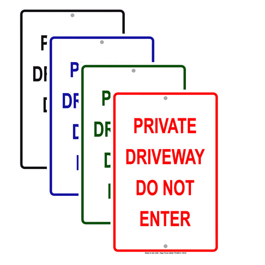Private Driveway Do Not Enter Aluminum Metal Sign Plate