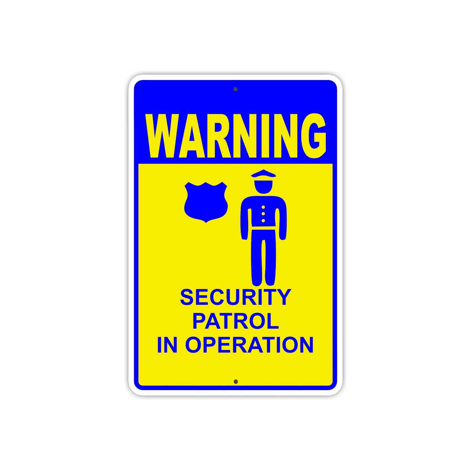 Warning Security Patrol in Operation Aluminum Metal Sign Plate