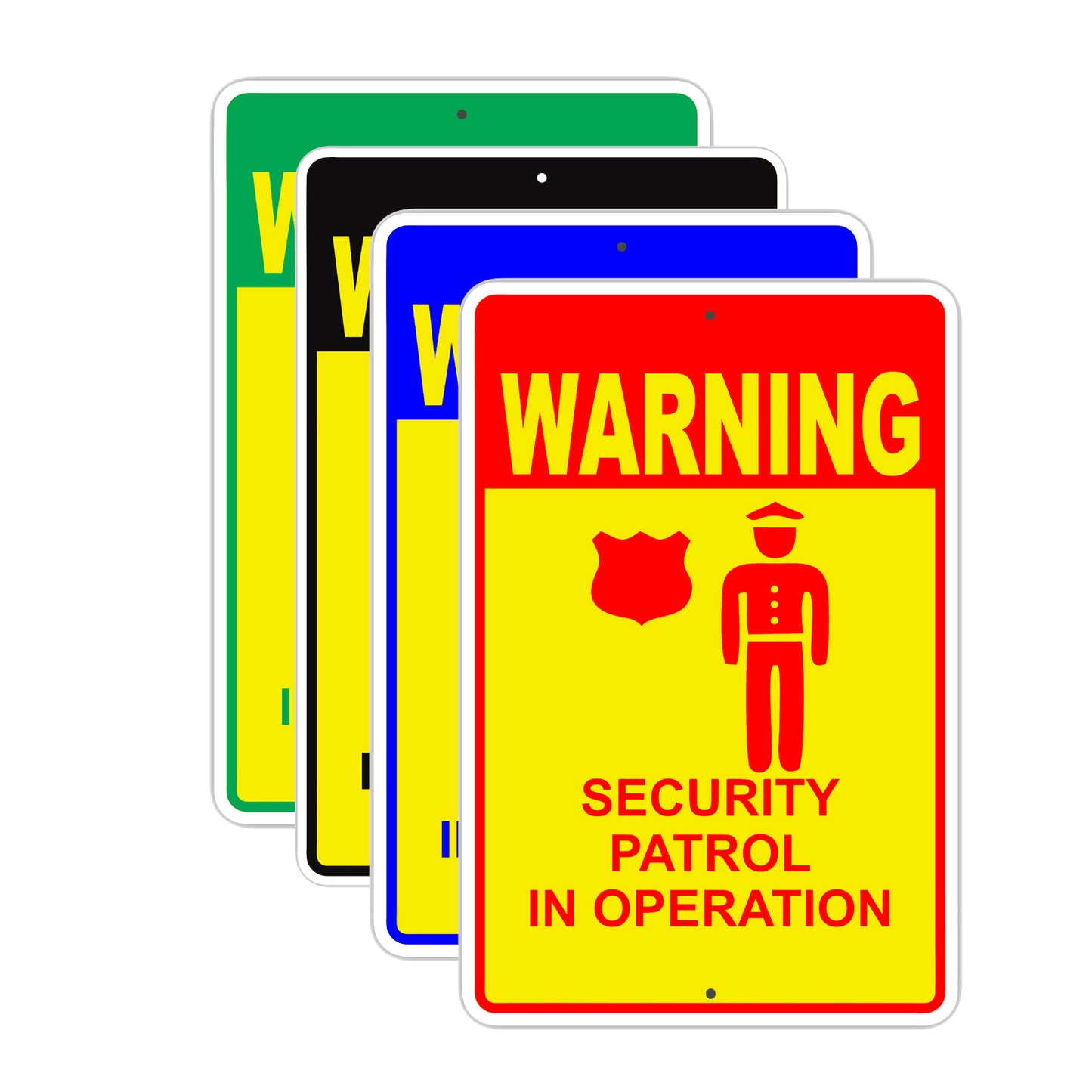 Warning Security Patrol in Operation Aluminum Metal Sign Plate