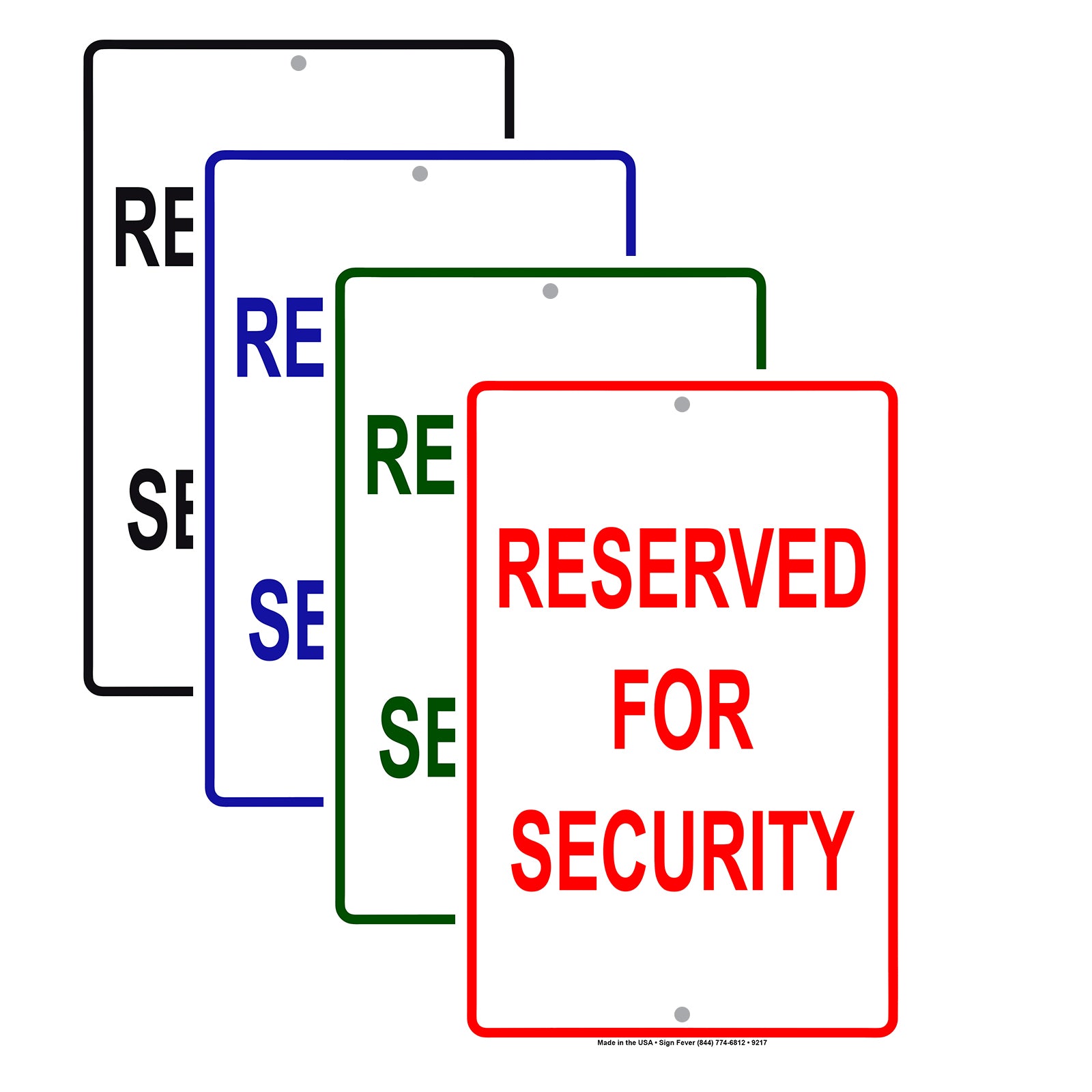 Parking Reserved For Security Guard Aluminum Metal Sign Plate