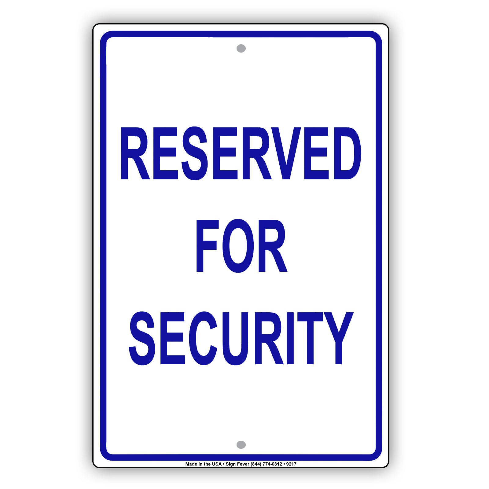 Parking Reserved For Security Guard Aluminum Metal Sign Plate
