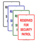 Parking Reserved For Security Patrol Aluminum Metal Sign Plate