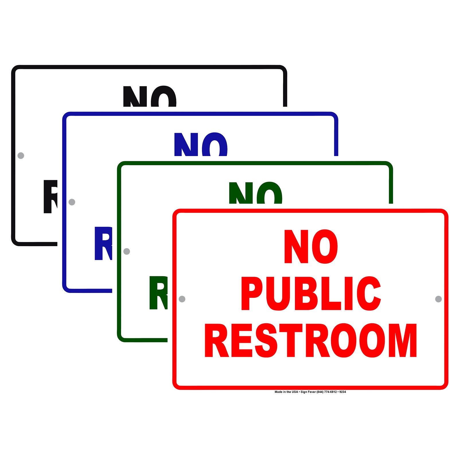 No Public Restroom Hotel Restaurant Aluminum Metal Sign Plate