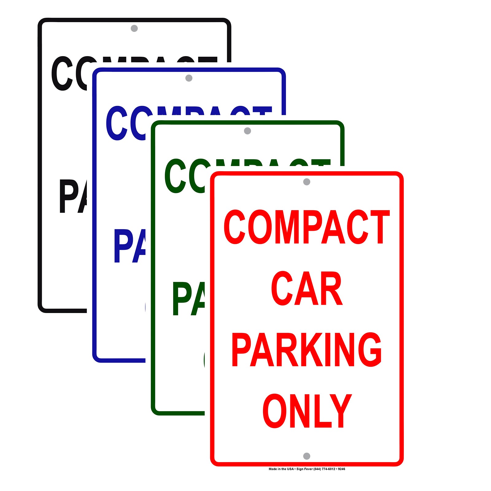 Compact Car Parking Only Aluminum Metal Sign Plate