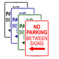No Parking Between Signs With Left Arrow Aluminum Metal Sign Plate