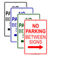 No Parking Between Signs With Right Arrow Aluminum Metal Sign Plate