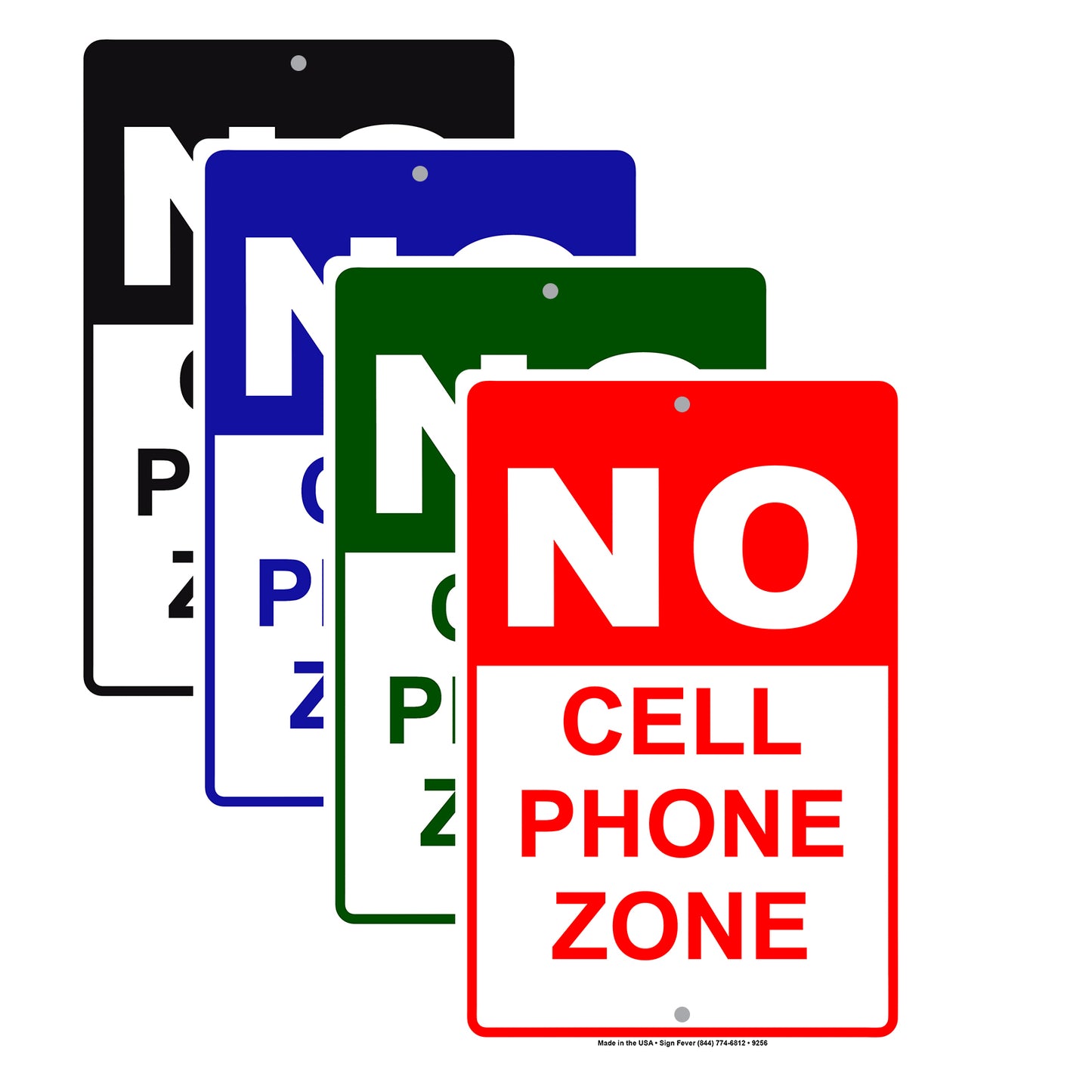 No Cell Phone Zone Use Restriction Aluminum Metal Sign Plate