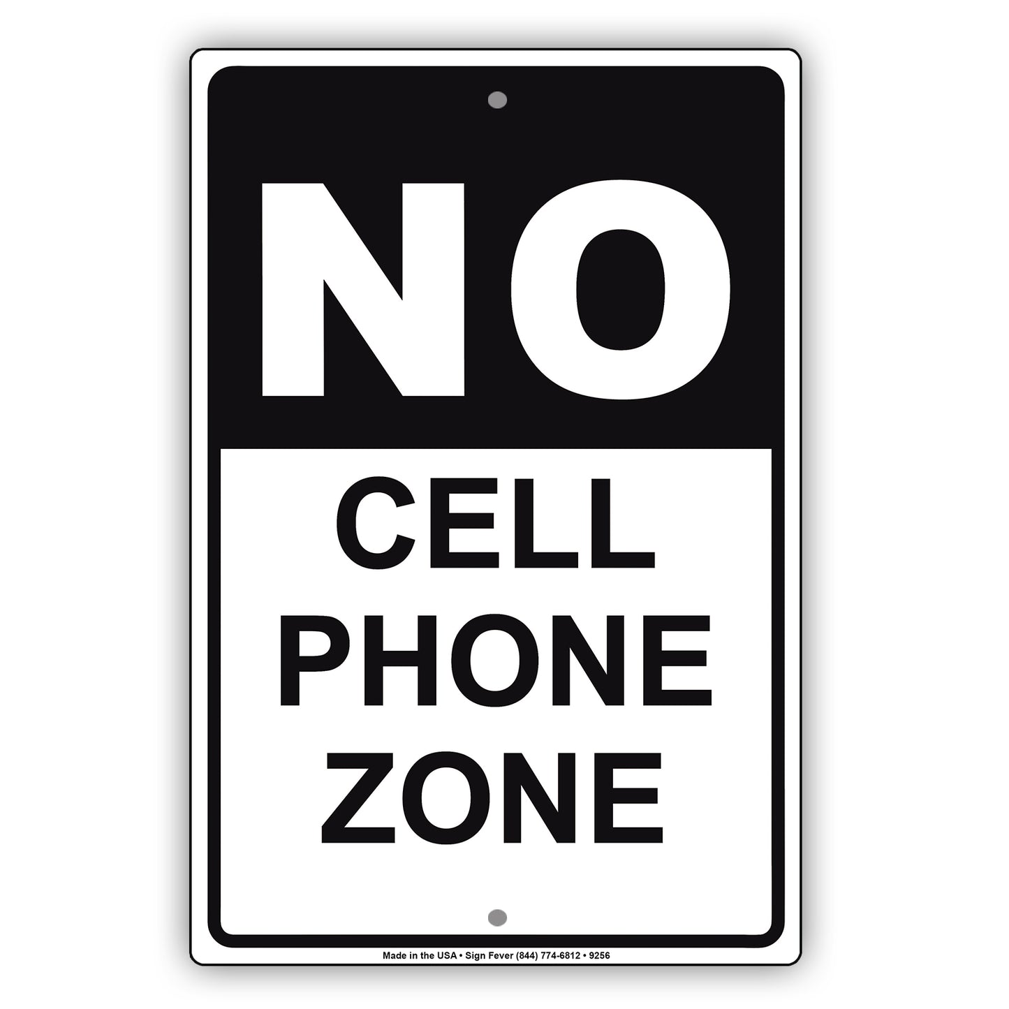 No Cell Phone Zone Use Restriction Aluminum Metal Sign Plate