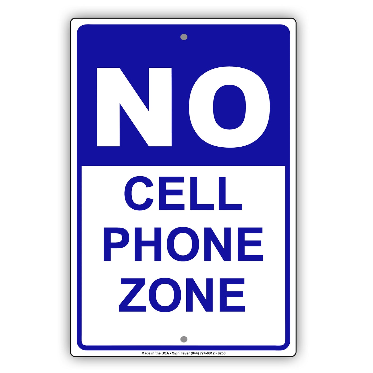 No Cell Phone Zone Use Restriction Aluminum Metal Sign Plate