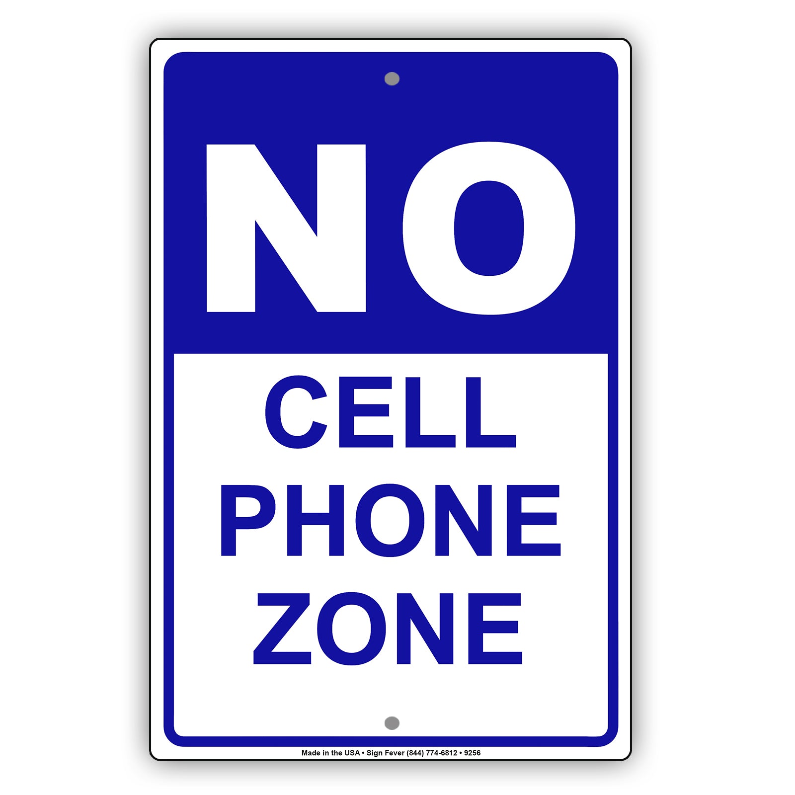 No Cell Phone Zone Use Restriction Aluminum Metal Sign Plate