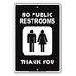 No Public Restrooms Thank You Couple Aluminum Metal Sign Plate