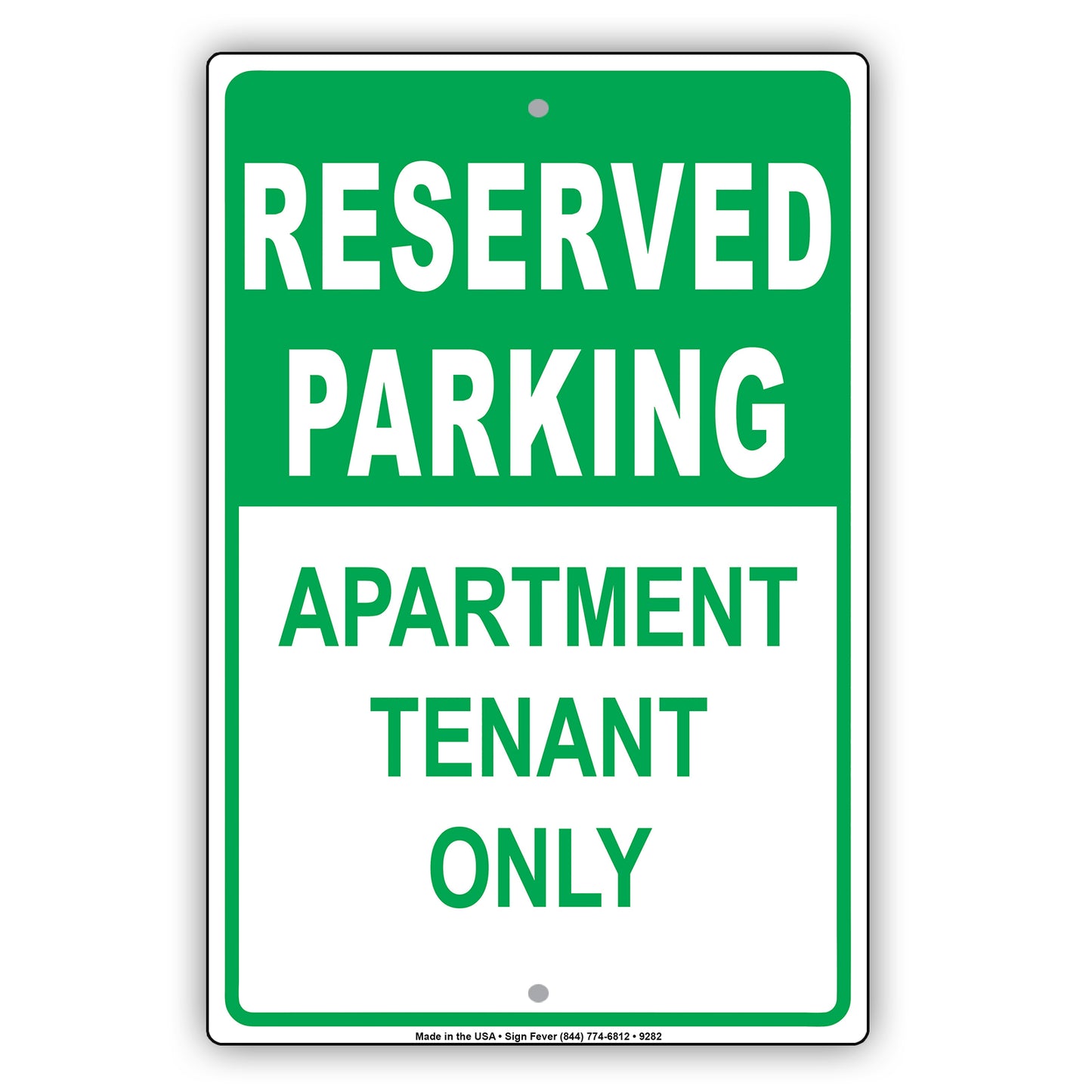 Reserved Parking Apartment Tenant Only Aluminum Metal Sign Plate