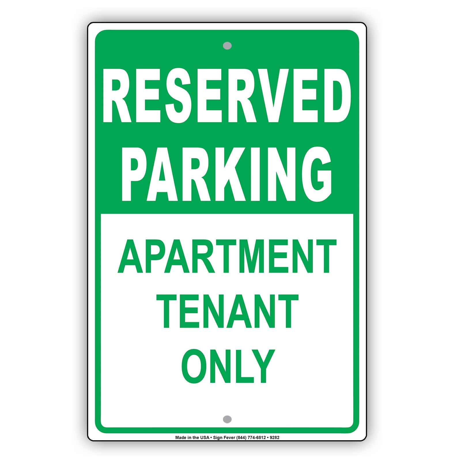 Reserved Parking Apartment Tenant Only Aluminum Metal Sign Plate