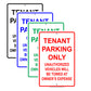 Tenant Parking Only Unauthorized Vehicles Will Be Towed Aluminum Metal Sign Plate