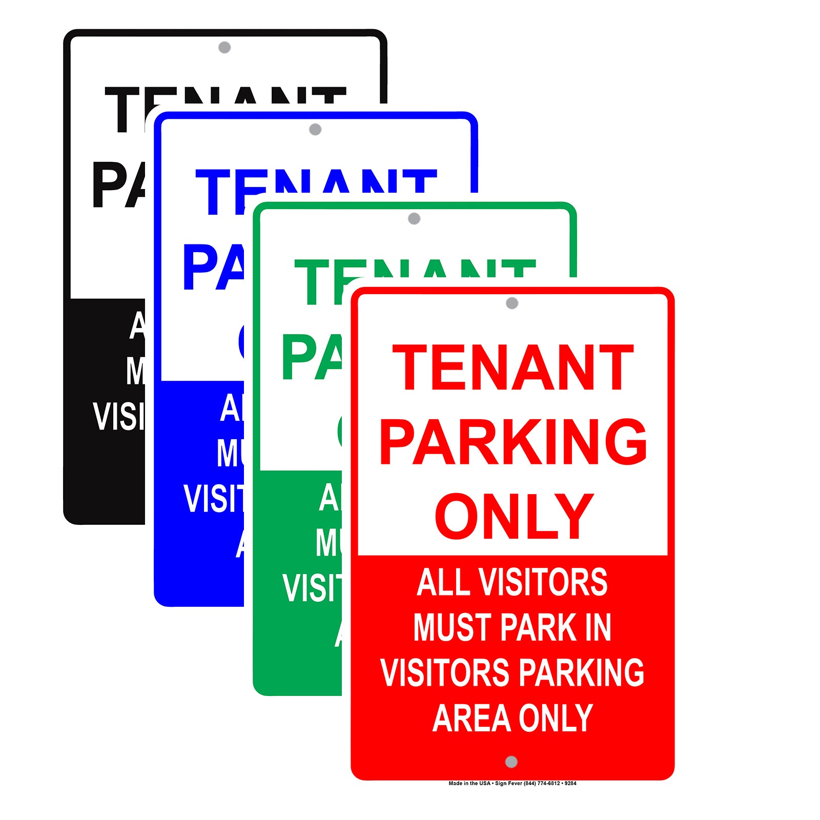 Tenant Parking Only All Visitors Must Park In Visitors Parking Only Aluminum Metal Sign Plate