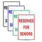 Reserved For Seniors Offices Hospitals Parking Aluminum Metal Sign Plate