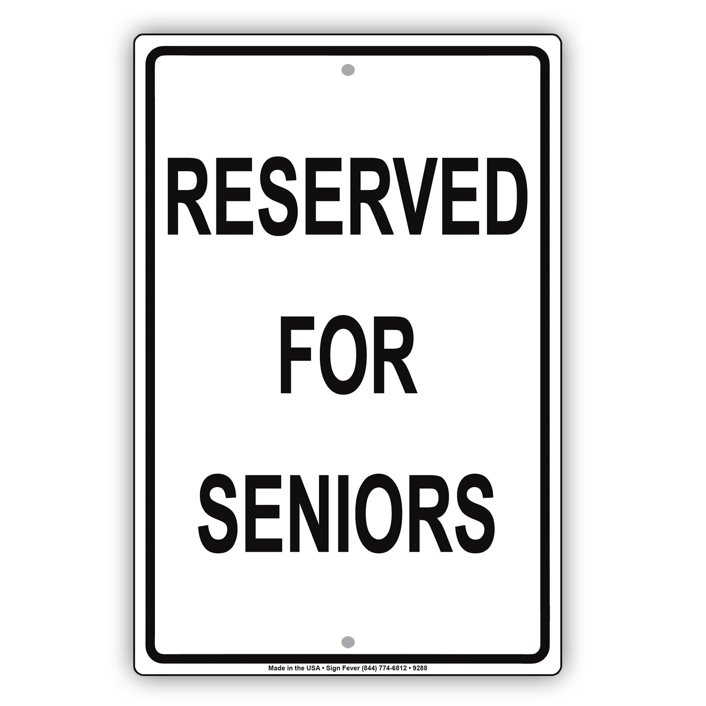 Reserved For Seniors Offices Hospitals Parking Aluminum Metal Sign Plate