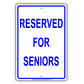 Reserved For Seniors Offices Hospitals Parking Aluminum Metal Sign Plate