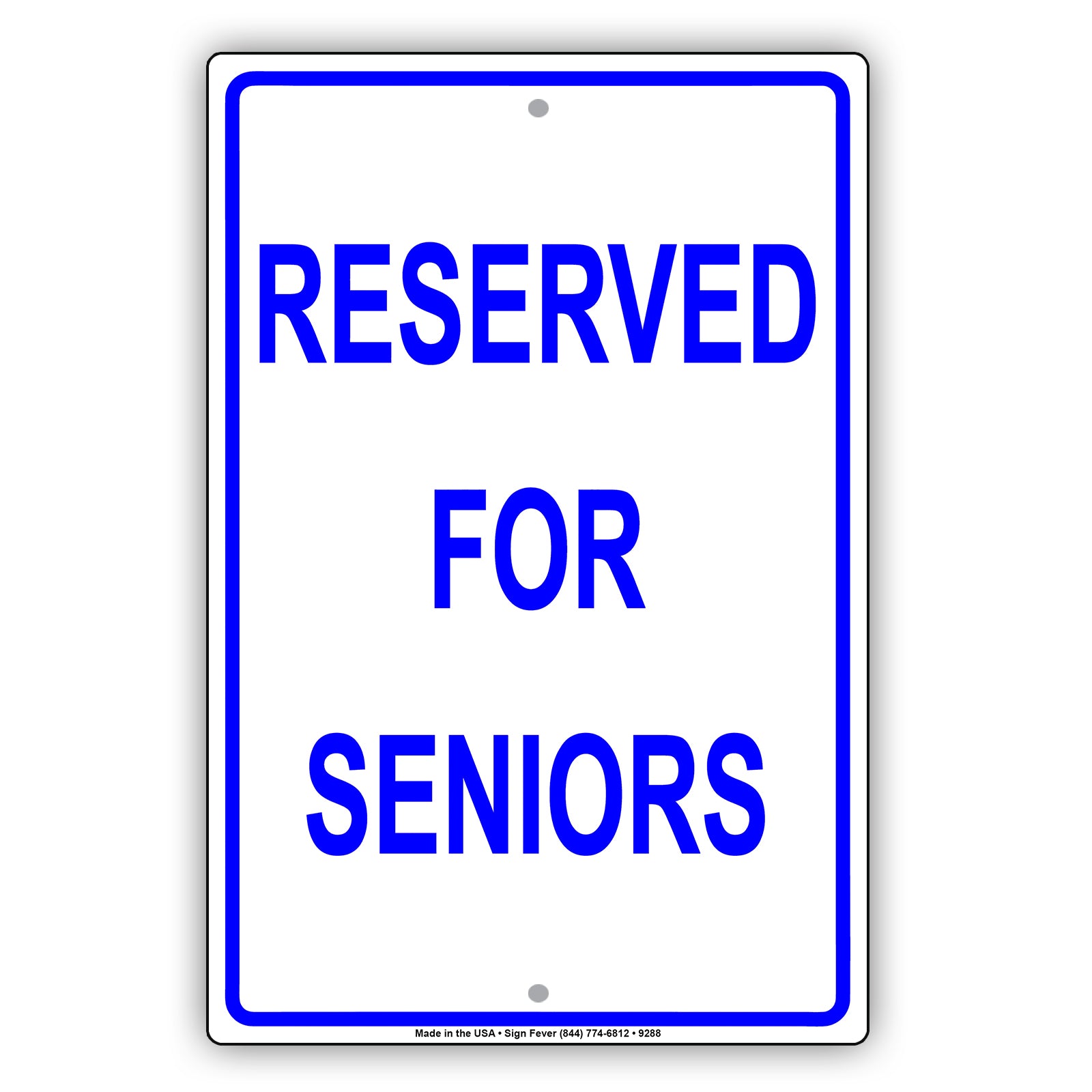 Reserved For Seniors Offices Hospitals Parking Aluminum Metal Sign Plate