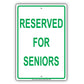 Reserved For Seniors Offices Hospitals Parking Aluminum Metal Sign Plate