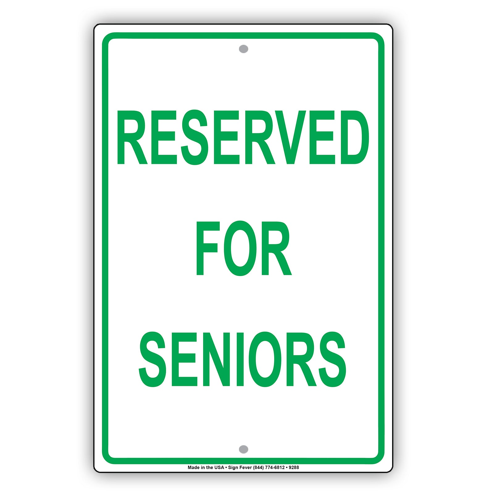 Reserved For Seniors Offices Hospitals Parking Aluminum Metal Sign Plate