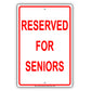 Reserved For Seniors Offices Hospitals Parking Aluminum Metal Sign Plate