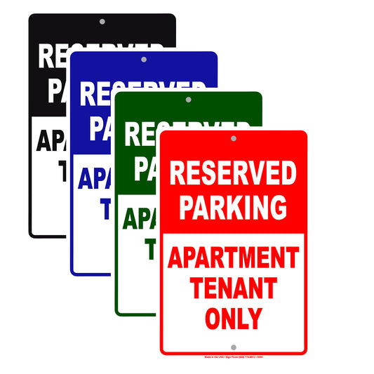 Reserved Parking Apartment Tenant Only Private Parking Aluminum Metal Sign Plate