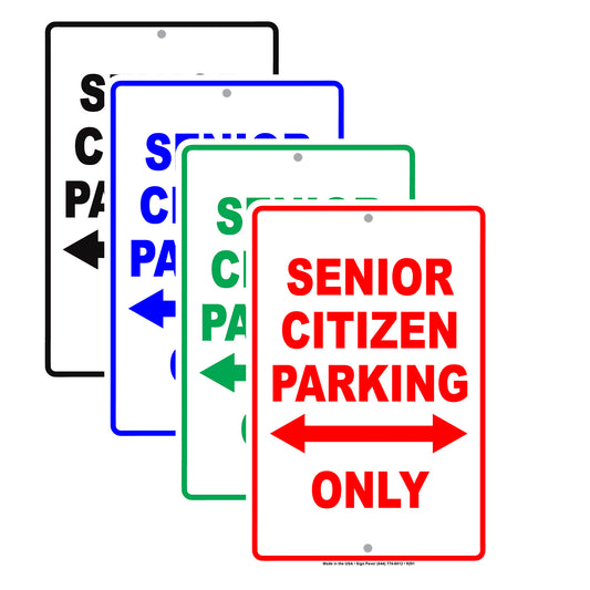 Senior Citizen Parking Only Reserved Area Aluminum Metal Sign Plate