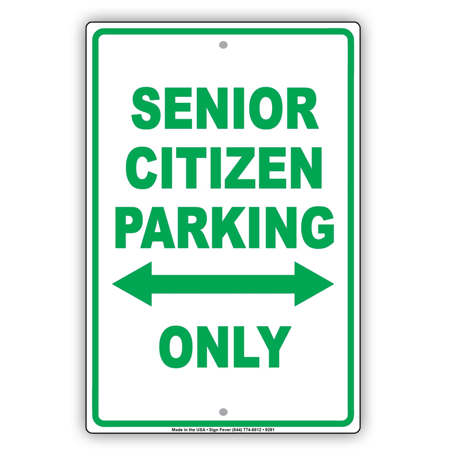 Senior Citizen Parking Only Reserved Area Aluminum Metal Sign Plate