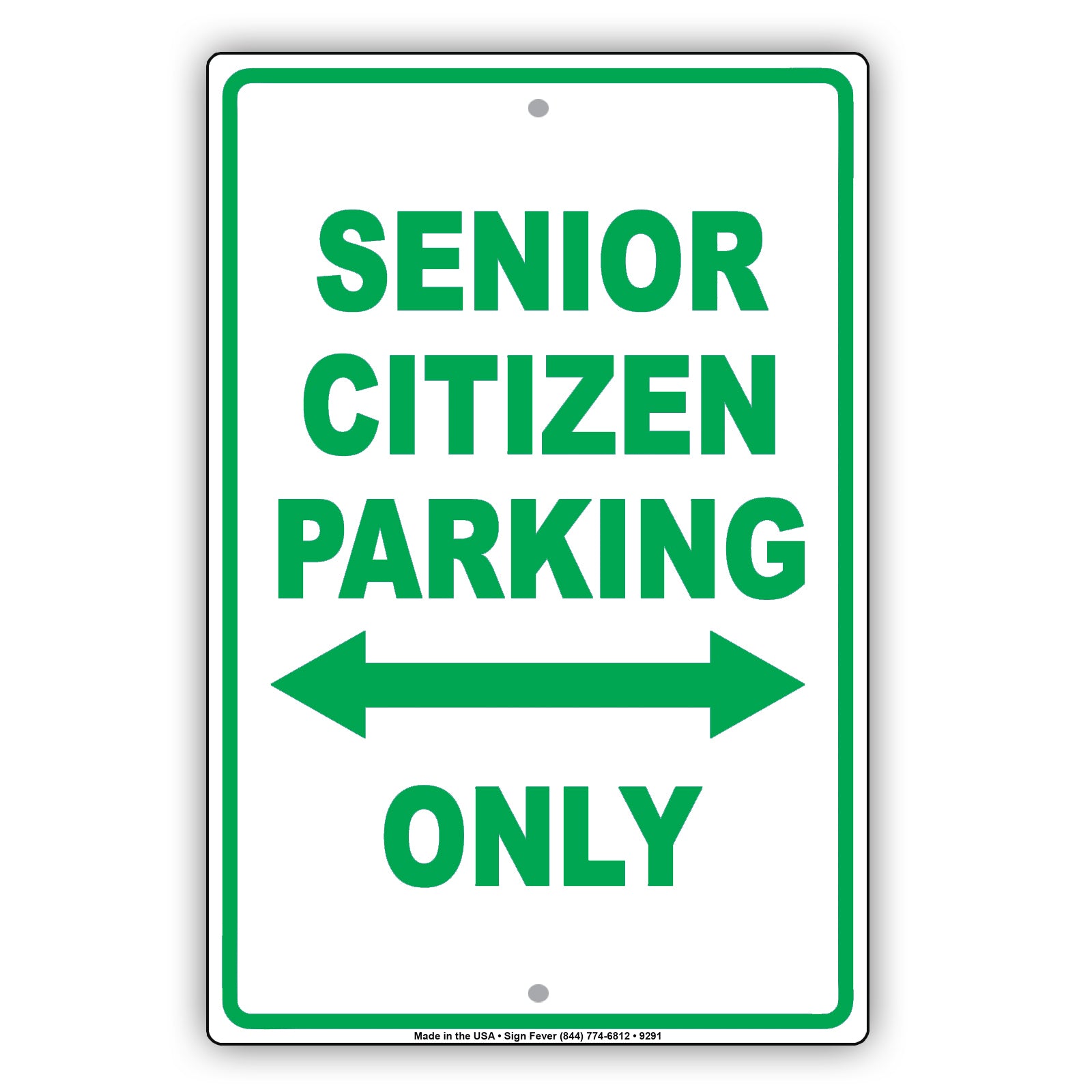 Senior Citizen Parking Only Reserved Area Aluminum Metal Sign Plate