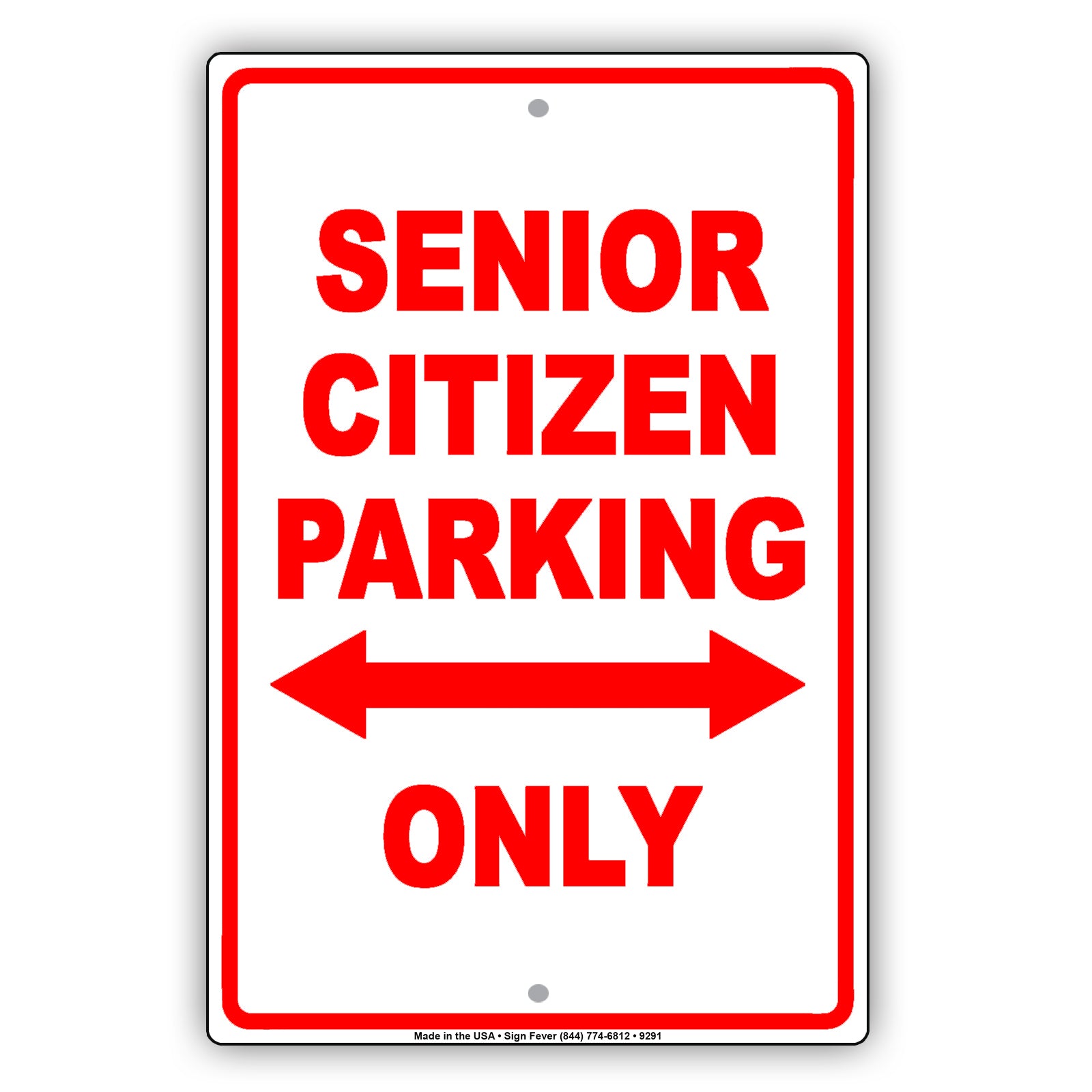 Senior Citizen Parking Only Reserved Area Aluminum Metal Sign Plate