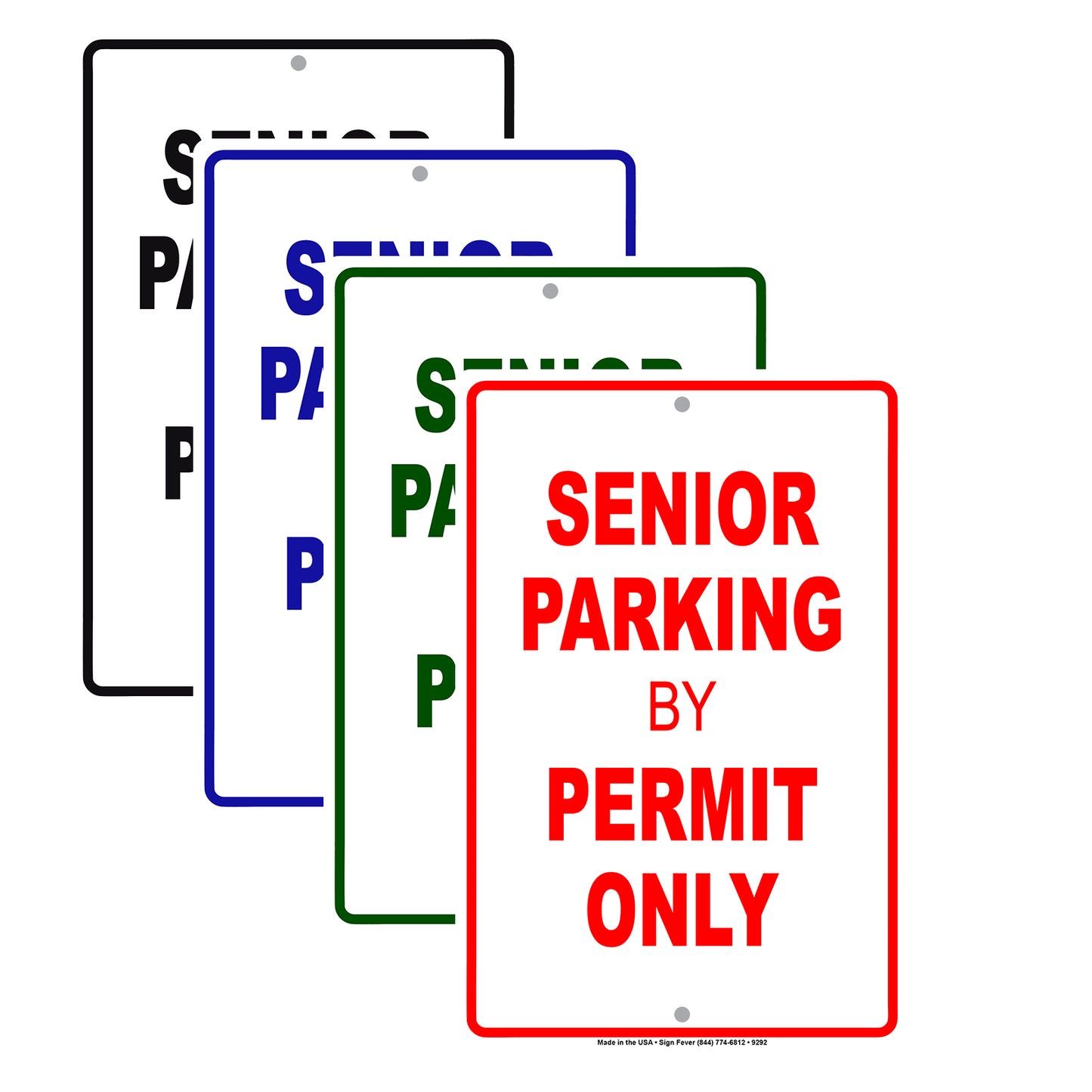 Senior Parking By Permit Only Reserved Area Aluminum Metal Sign Plate