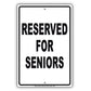 Reserved For Seniors Parking Aluminum Metal Sign Plate